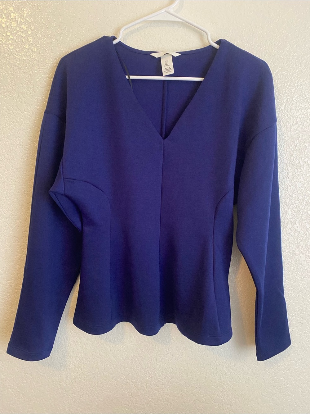 H&M Defined-Waist Scuba Top V-neck